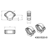 30 mm anneaux de lunette | base QD Picatinny en deux parties 