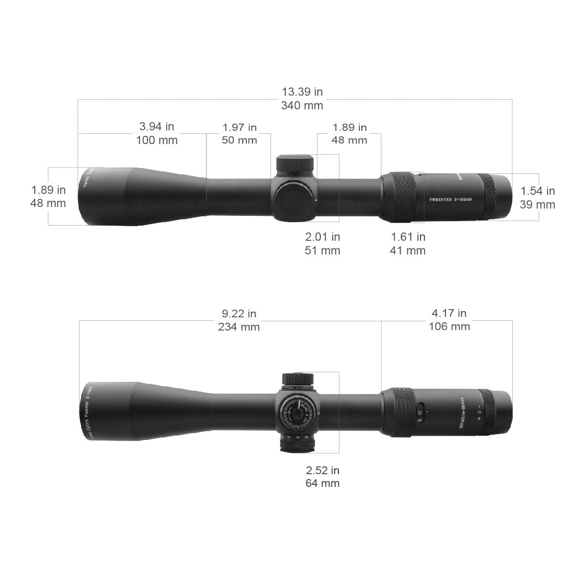 Vector Optics Forester 2-10x40SFP cannocchiale ottica 