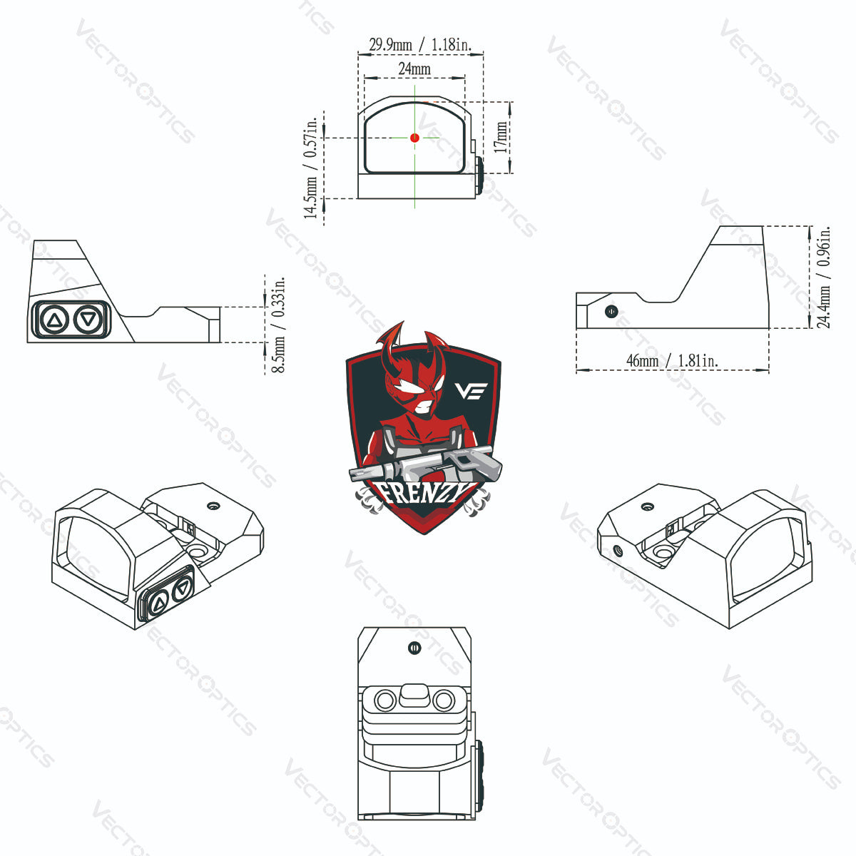 Vector Optics Frenesia 1x17x24 punto rosso 