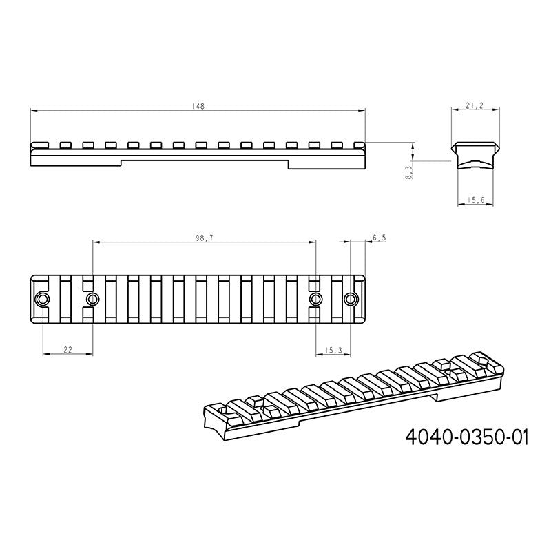 Howa 1500S rail Picatinny 