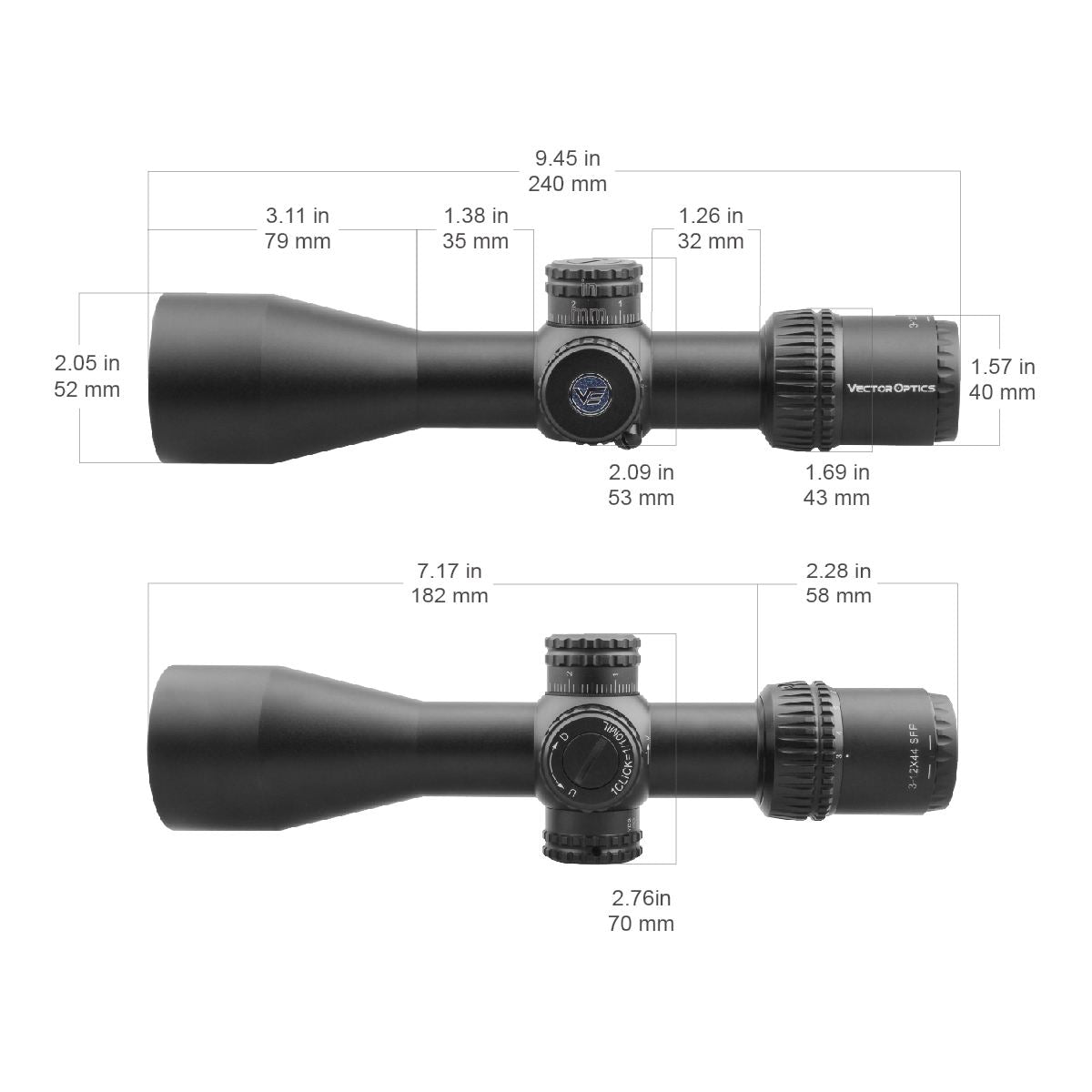 Vector Optics Veyron 3-12x44 SFP kompakte Zielfernrohr 