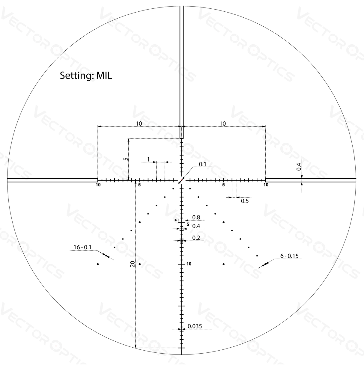 Vector Optics Veyron 4-16x44 IR Plan focal premier plan illuminé lunette de tir 