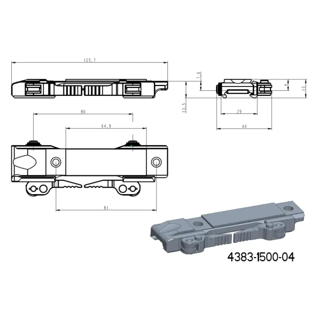 Base for JK-N adapters | picatinny base with QD levers [short]